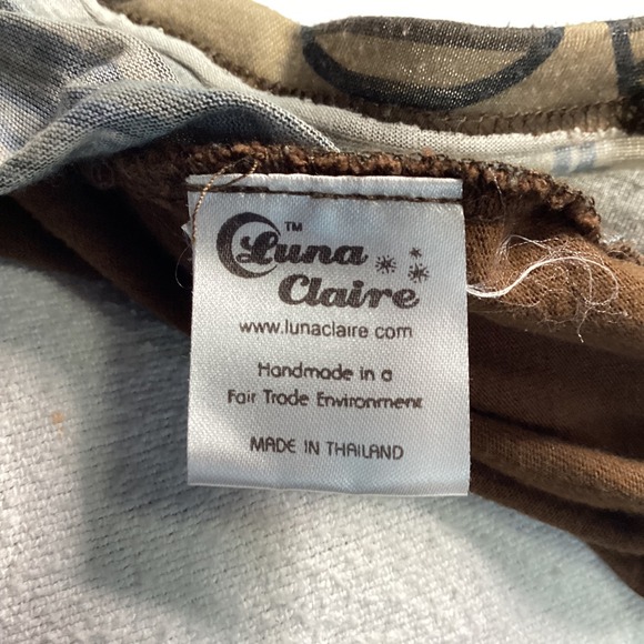 Luna Claire Womens Brown Floral Psychedelic Graphic Long Sleeve Top Small Cotton - Picture 7 of 8